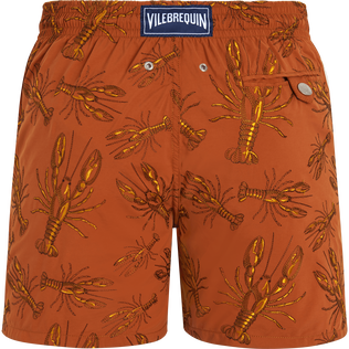 Men Swim Shorts Embroidered Lobsters - Limited Edition Caramel back view