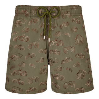 Maillot de bain homme brodé Hermit Crabs Olivier vue de face