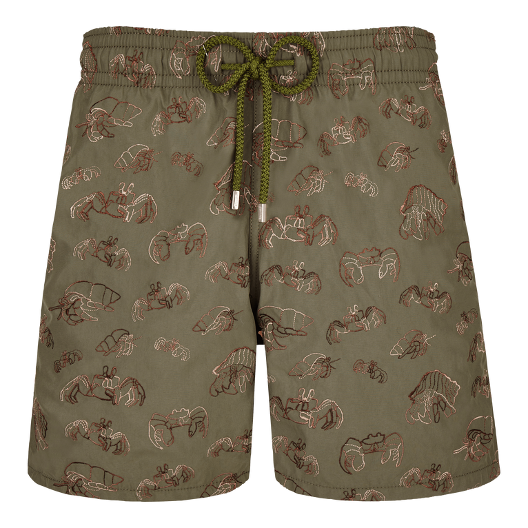Men Swim Shorts Embroidered Hermit Crabs - Swimming Trunk - Mistral - Green