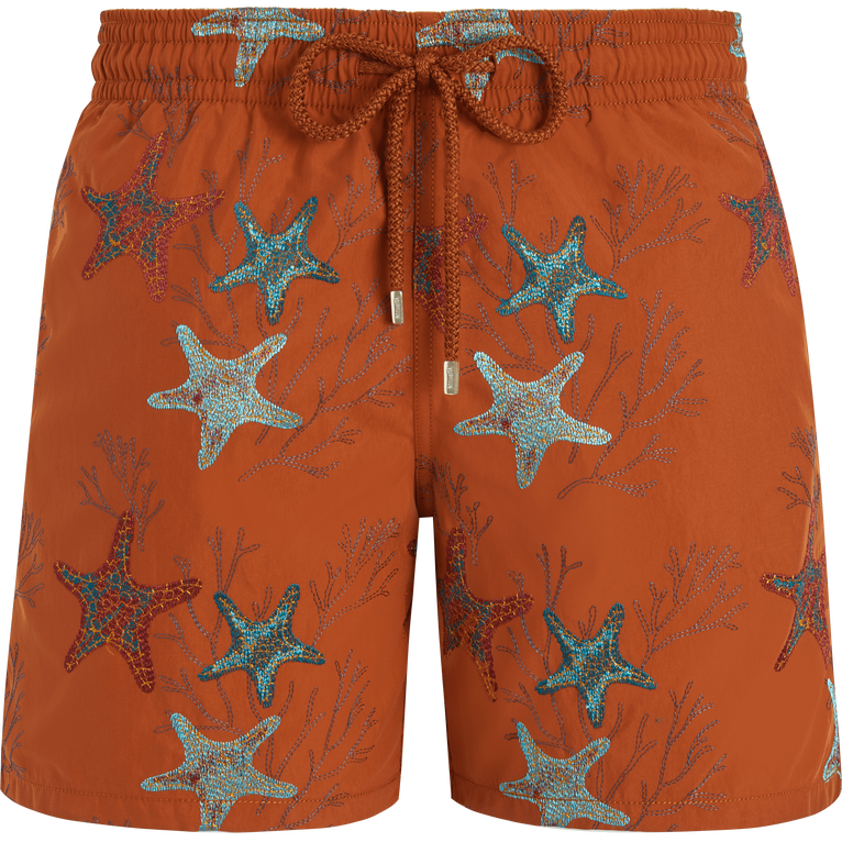 Glow Stars Badeshorts Mit Stickerei Für Herren - Limitierte Serie - Mistral - Marone