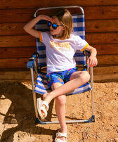 Boys Organic Cotton T-shirt Bicolor Logo Mango front worn view
