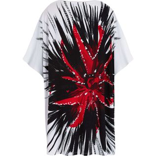 Vestido de viscosa con estampado Urchin para mujer - Vilebrequin x Patrizia Gucci Blanco vista trasera