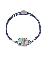 Bracelet Lien Tortue emaillée - Vilebrequin x Gas Bijoux Bleu marine vue portée de face