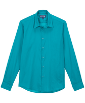 Unisex Cotton Voile Lightweight Shirt Solid Emerald front view