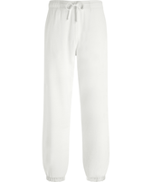 Pantalón liso en tejido terry unisex Blanco tiza vista frontal