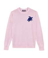 Maglione girocollo uomo in cotone e cashmere Turtle Rosa vista frontale