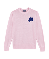 男士 Turtle 棉和羊绒圆领毛衣 Pink 正面图