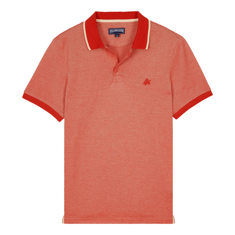 Polo En Piqué De Algodón De Color Liso Cambiante Para Hombre - Polo - Palatin - Rojo