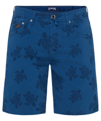 Men 5-Pockets Denim Bermuda Shorts Ronde des Tortues Batik azul vista frontal