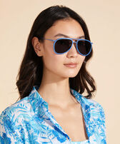 Wood Sunglasses Solid - VBQ x Shelter Storm women front worn view