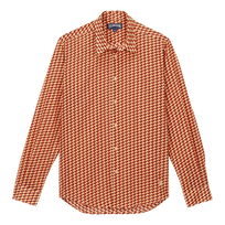Camicia unisex leggera in voile di cotone Micro Mouettes Straw vista frontale