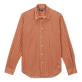 Camicia unisex leggera in voile di cotone Micro Mouettes Straw vista frontale