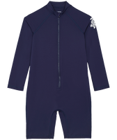 Kids One-piece Rashguard Solid Navy front view