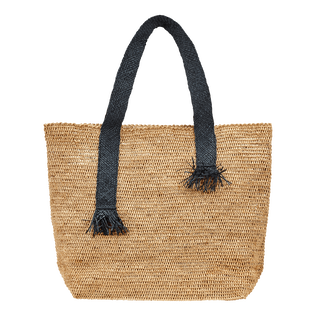 Unisex-Strandtasche aus Raffiabast Hemp Rückansicht