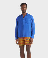 Men Linen Shirt Solid Marrakech front worn view