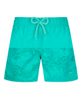 Boys Swim Shorts Water-reactive Rascasses Tropezian green front worn view