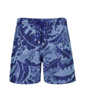 Men Silk Swim Shorts Vagues - Vilebrequin x Maison BUCOL Purple blue 正面图