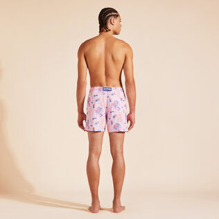 Men Swim Trunks Embroidered Medusa Flowers - Limited Edition Marshmallow back worn view