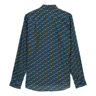 Camicia unisex estiva in voile di cotone Micro Tortues Rainbow Blu marine vista posteriore