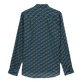 Camicia unisex estiva in voile di cotone Micro Tortues Rainbow Blu marine vista posteriore