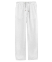 Pantalón de color liso para hombre Blanco vista frontal