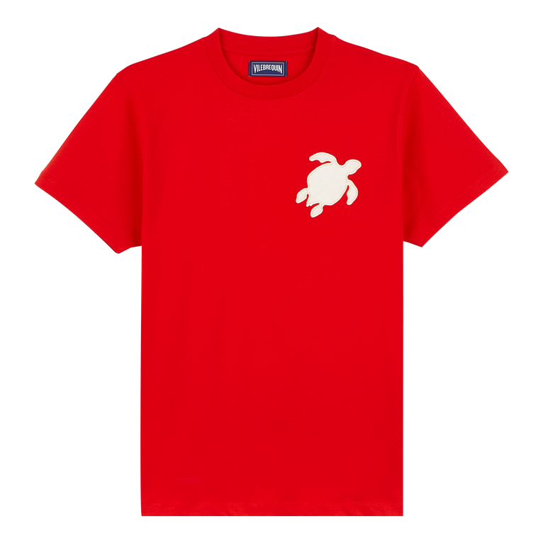 T-shirt Uomo In Cotone Turtle Patch - T-shirt - Portisol - Rosso