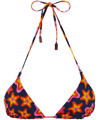 Haut de Maillot de bain triangle femme Stars Gift Bleu marine vue de face