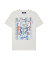 Men Cotton T-Shirt Cannes Plage Off white front view