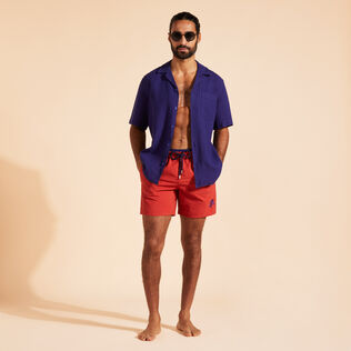 Men Swim Trunks Bicolor Brick details view 1
