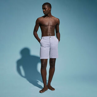 Chinos cortos ultraligeros de sirsaca para hombre Vaqueros vista frontal desgastada