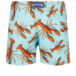 男款 Stretch classic 印制 - 男士 Lobster 弹力游泳短裤, Lagoon 后视图