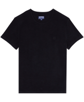 Camiseta de color liso en tejido terry unisex Negro vista frontal