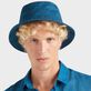 Embroidered Bucket Hat Turtles All Over Peacock front worn view
