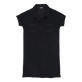 Robe polo éponge unie femme Noir vue de face