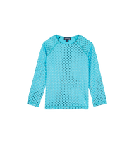 Girls Long Sleeves Rashguard Relief Sparkling Disco green 正面图