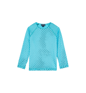 Girls Long Sleeves Rashguard Relief Sparkling Disco green 正面图