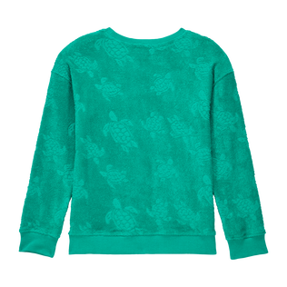 Rondes des Tortues Sweatshirt mit Rundhalsausschnitt aus Frottee für Kinder Tropezian green Rückansicht