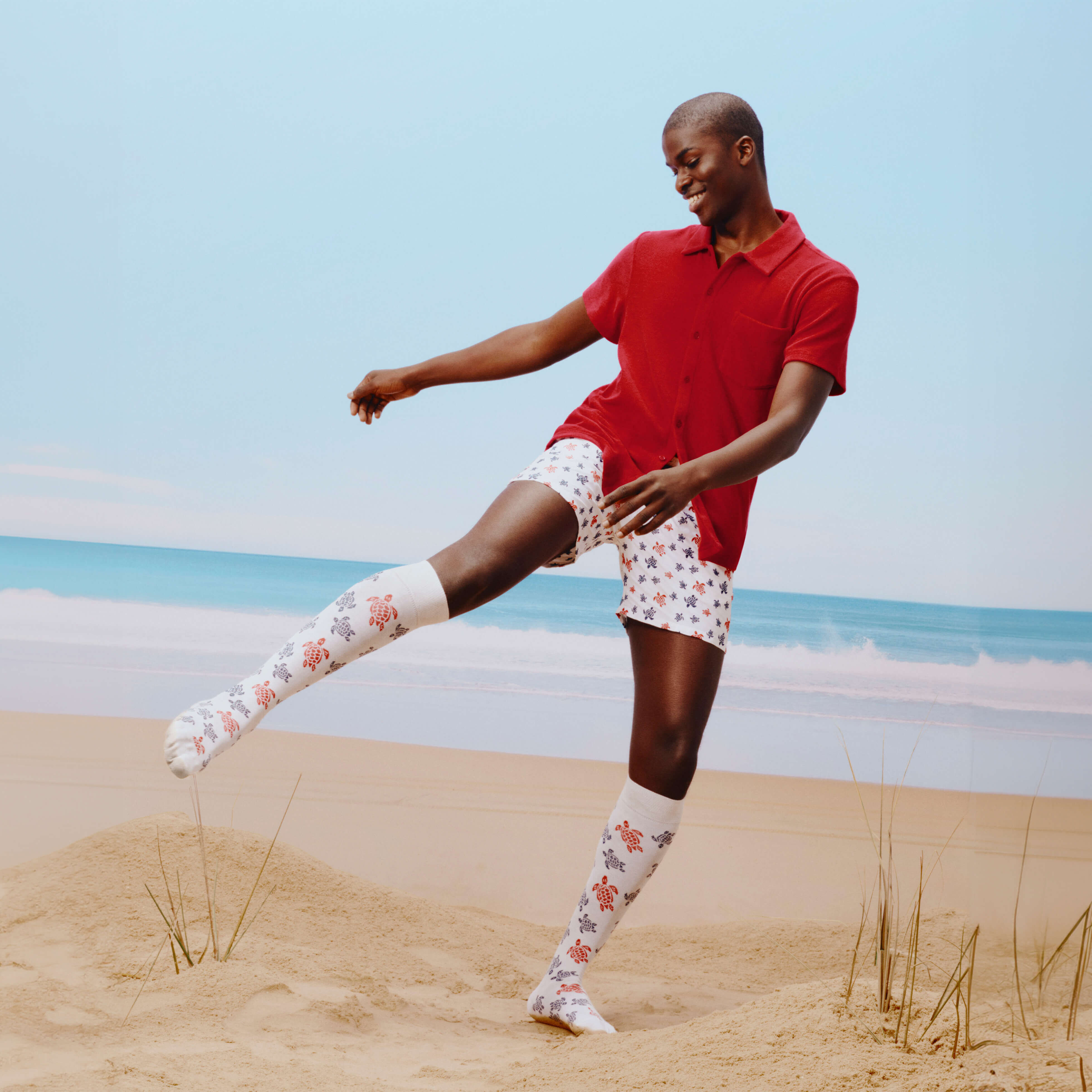 Mi bas homme Rondes des Tortues Multicolores Vilebrequin x Falke