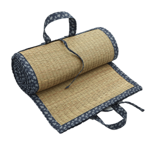 Raffia-Strandmatte – Sun Collector Marineblau Details Ansicht 1