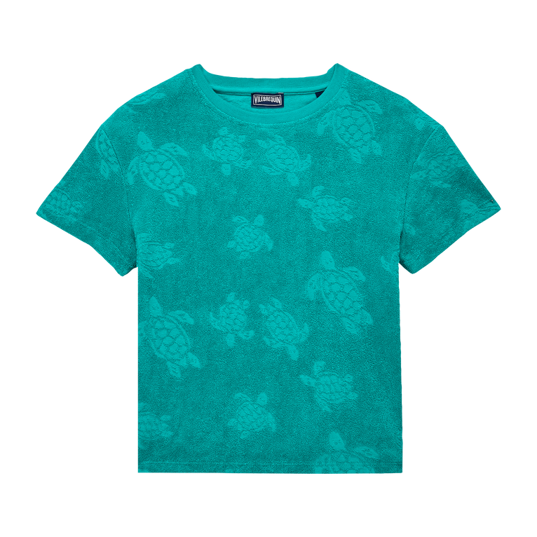 Camiseta De Felpa Con Cuello Redondo Y Estampado Rondes Des Tortues Para Niños - Camisetas - Gabinny - Verde