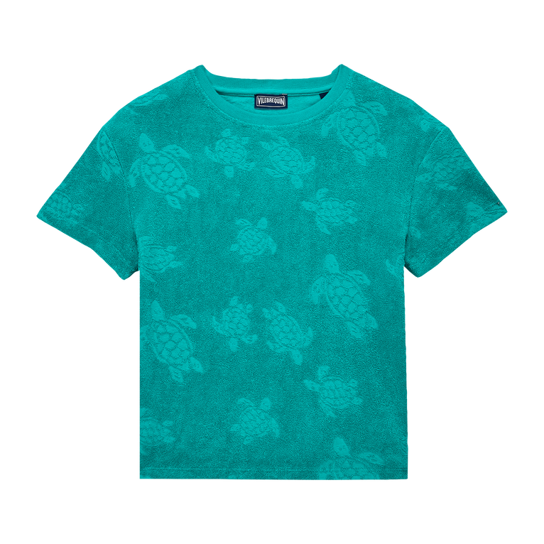 Rondes Des Tortues T-shirt Mit Rundhalsausschnitt Aus Frottee Für Kinder - Gabinny - Grün
