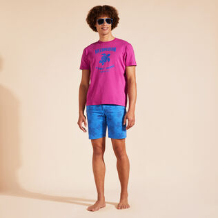 T-shirt en coton imprimé logo tortue homme Pourpre vue de détail 1