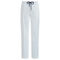 Pantalón en algodón tencel de color liso para hombre Blanco vista frontal