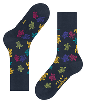 Calze uomo Rondes des Tortues Multicolores - Vilebrequin x Falke Midnight blue vista frontale