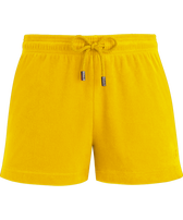 Women Terry Shorts Solid Corn front view