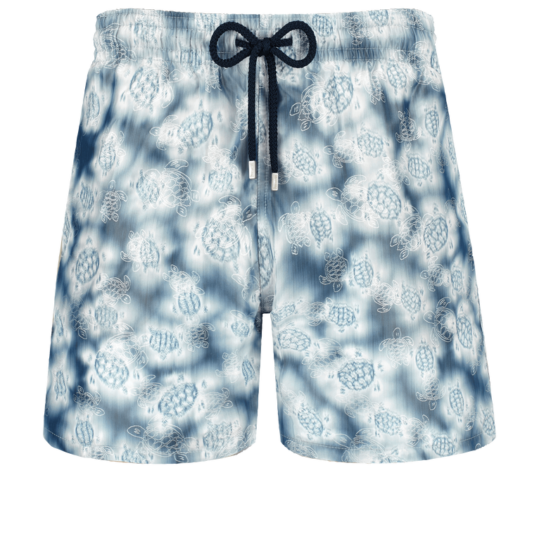Vilebrequin Men Silk Swim Shorts Ronde Des Tortues - Swimming Trunk - Moopea - Blue - Size XXL