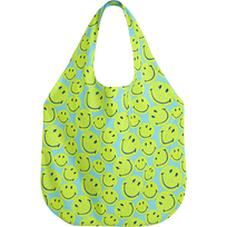 Bolsa de playa con estampado Turtles Smiley unisex - Vilebrequin x Smiley® Lazulii blue vista frontal