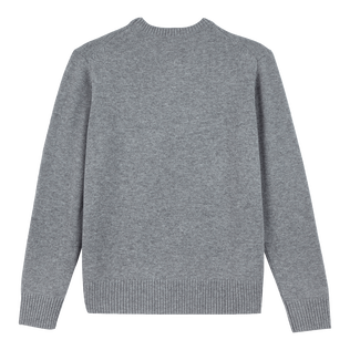 Men Wool and Cashmere Crewneck Sweater Turtle Grey back view