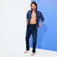 Men Chino Relax fit Pants Dark denim w1 front worn view