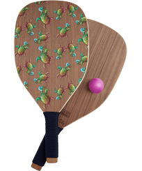 Wooden Beach Paddles Tortues Rainbow Multicolor - Vilebrequin x Kenny Scharf Unique front view